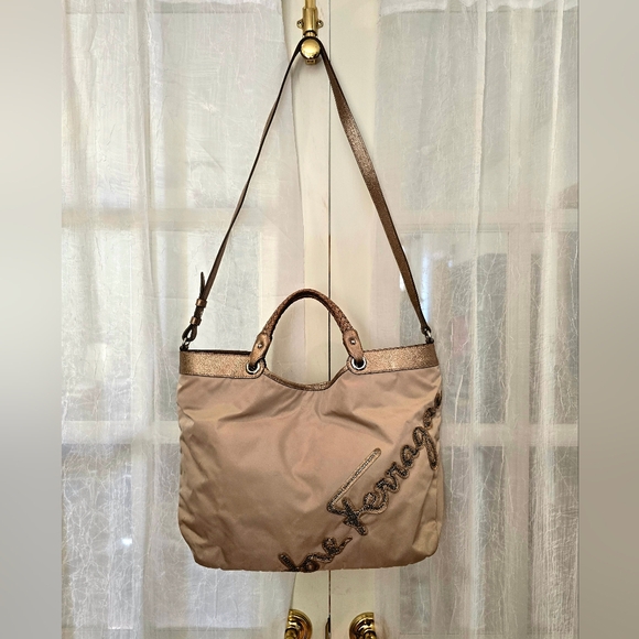 Salvatore Ferragamo Crystal Champagne Nylon Bag - Picture 15 of 15